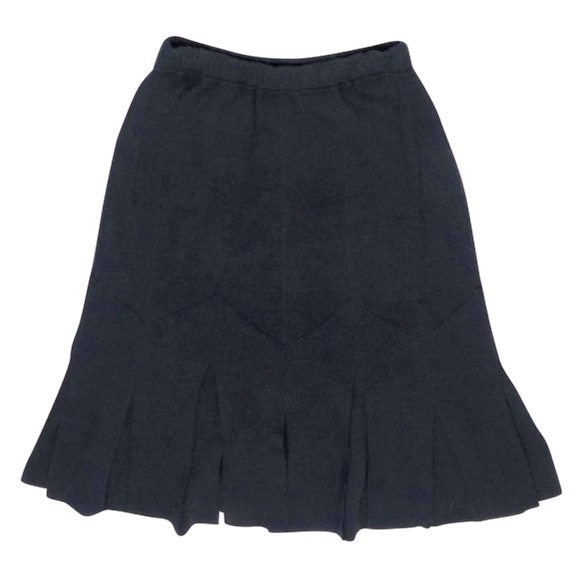 EUC St John midnight blue“Santana” knit w/chevron pattern & slit “car wash” hem - Picture 10 of 11